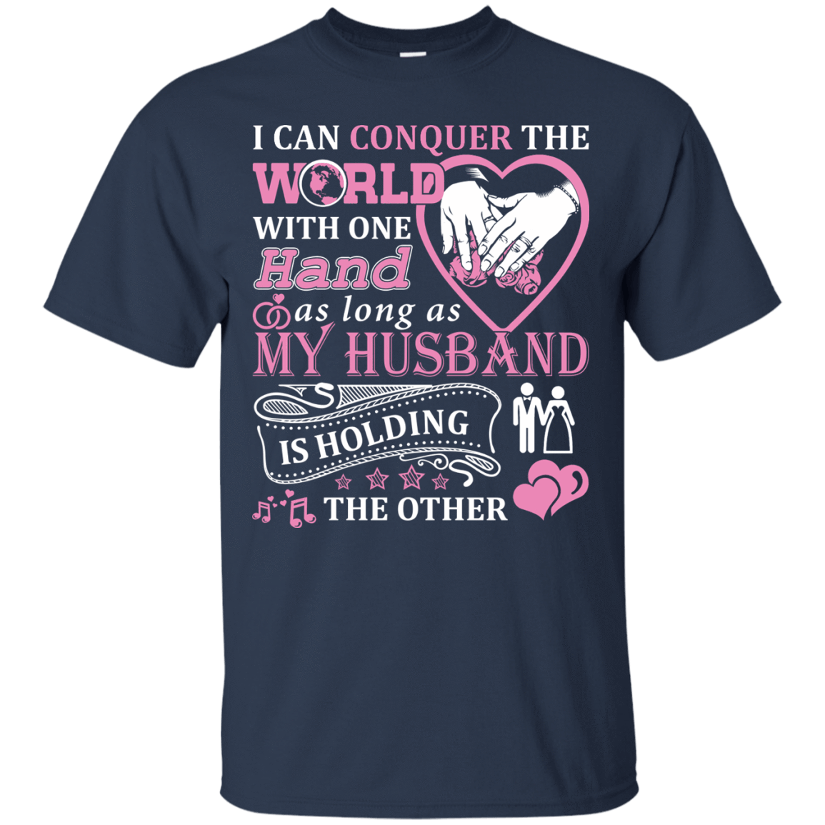 I Can Conquer The World With One Hand-T-Shirt & Hoodie-Classic T-Shirt-Navy