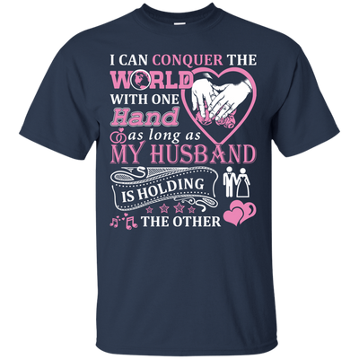 I Can Conquer The World With One Hand-T-Shirt & Hoodie-Classic T-Shirt-Navy