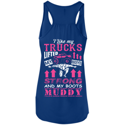 I Like My Trucks-T-Shirt & Hoodie-Women's Flowy Racerback Tank-True Royal