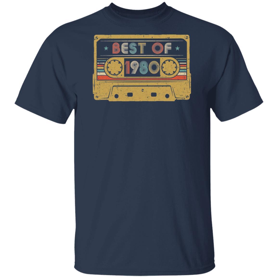 Vintage Cassette Best Of 1980 41th Cassette Birthday Gifts-T-Shirt & Hoodie-Classic T-Shirt-Navy