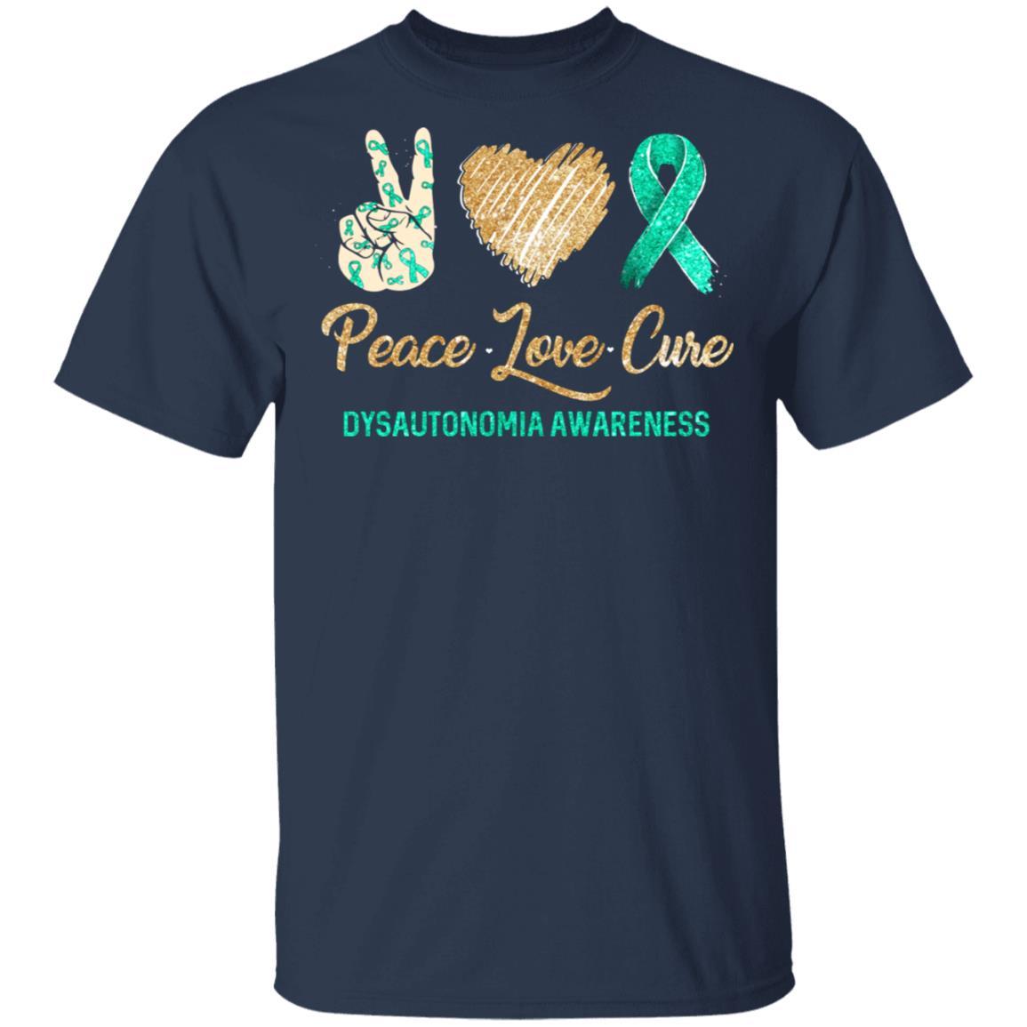 Peace Love Cure Dysautonomia Awareness-T-Shirt & Hoodie-Classic T-Shirt-Navy