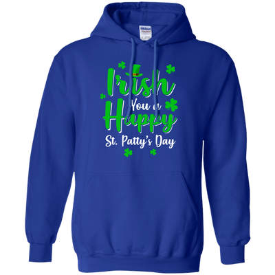 Irish You A Happy St. Patty's Day Saint Patricks Pun-T-Shirt & Hoodie-Pullover Hoodie-Royal