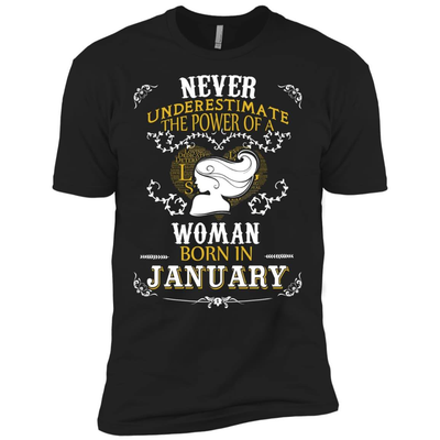 A Woman Born In JANUARY-T-Shirt & Hoodie-Premium T-Shirt-Black