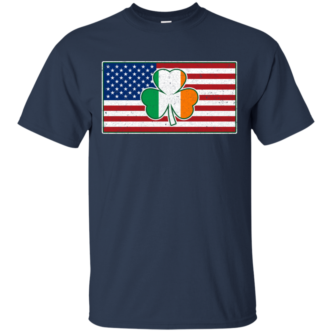 Shamrock Irish Ireland American USA Flag Gift-T-Shirt & Hoodie-Classic T-Shirt-Navy