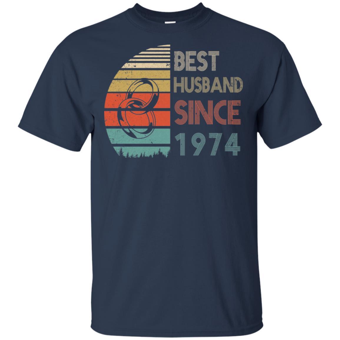47th Wedding Anniversary Gifts Best Husband Since 1974-T-Shirt & Hoodie-Classic T-Shirt-Navy