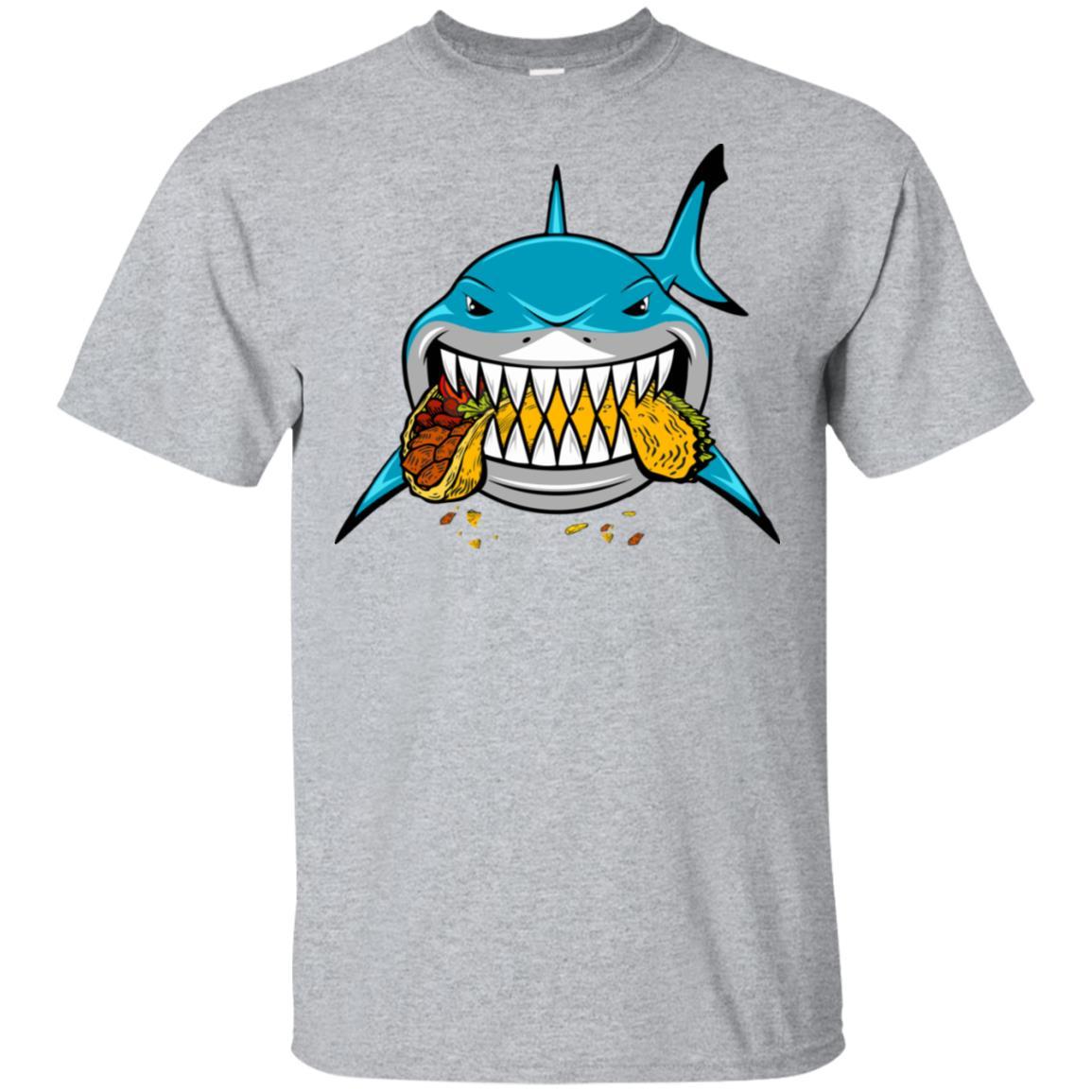 Shark Eating Taco Food Lover Gift-T-Shirt & Hoodie-Classic T-Shirt-Sport Grey