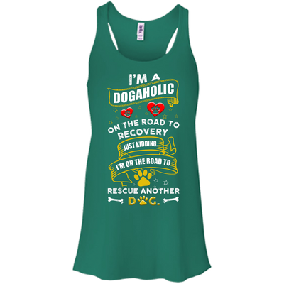 I'm A Dogaholic-T-Shirt & Hoodie-Women's Flowy Racerback Tank-Kelly