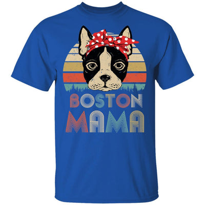 Brown Boston Terrier Mama Bostie Mom Gifts Vintage Women-T-Shirt & Hoodie-Classic T-Shirt-Royal