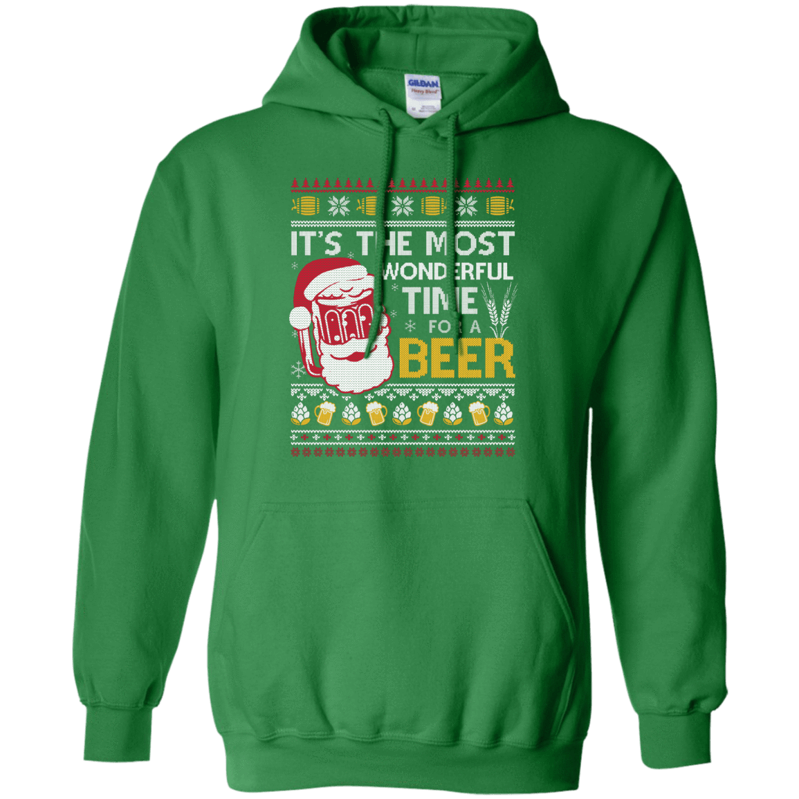 It's The Most Wonderful Time For A Beer Sweater-T-Shirt & Hoodie-Pullover Hoodie-Irish Green