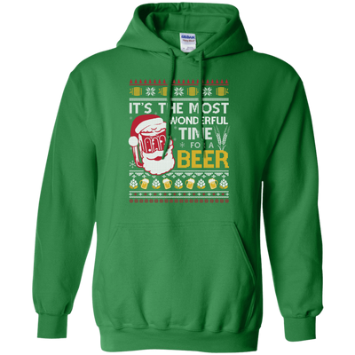 It's The Most Wonderful Time For A Beer Sweater-T-Shirt & Hoodie-Pullover Hoodie-Irish Green