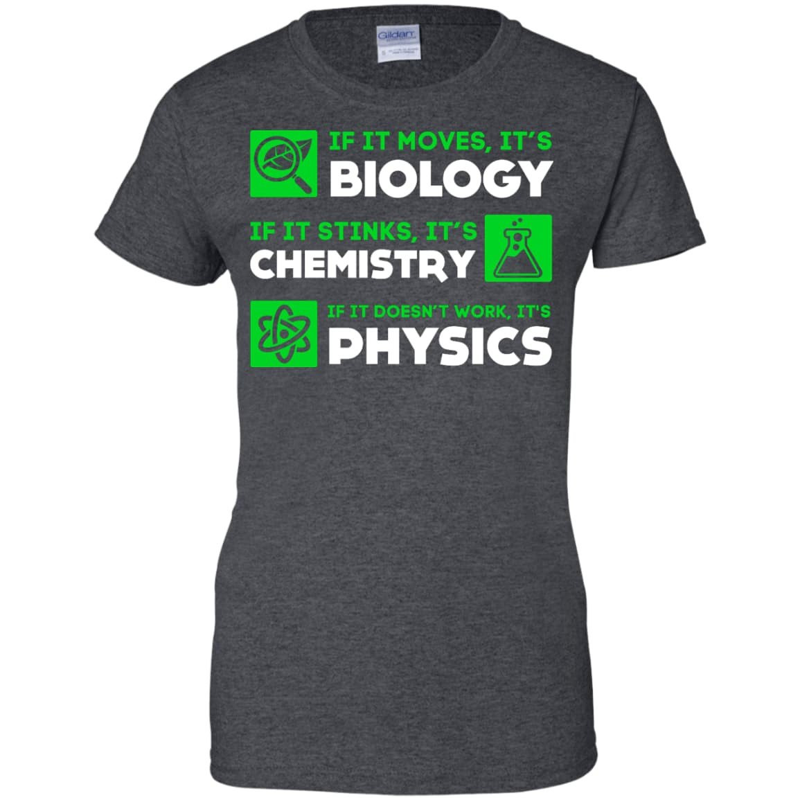 Biology Chemistry Physics Science Teacher-T-Shirt & Hoodie-Women's T-Shirt-Dark Heather