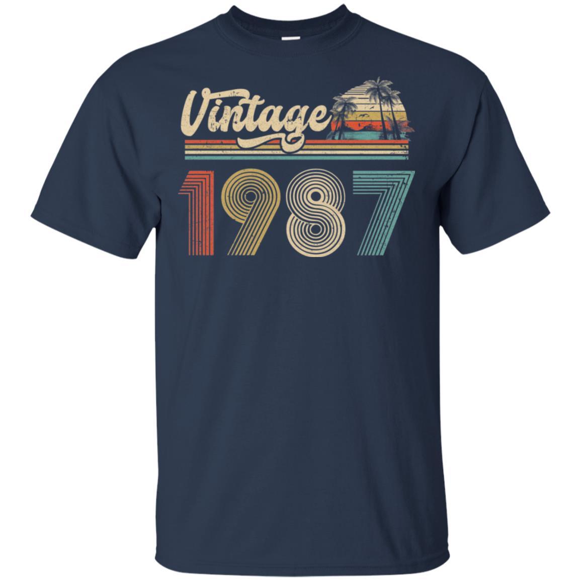 34th Birthday Gift Vintage 1987 Classic-T-Shirt & Hoodie-Classic T-Shirt-Navy