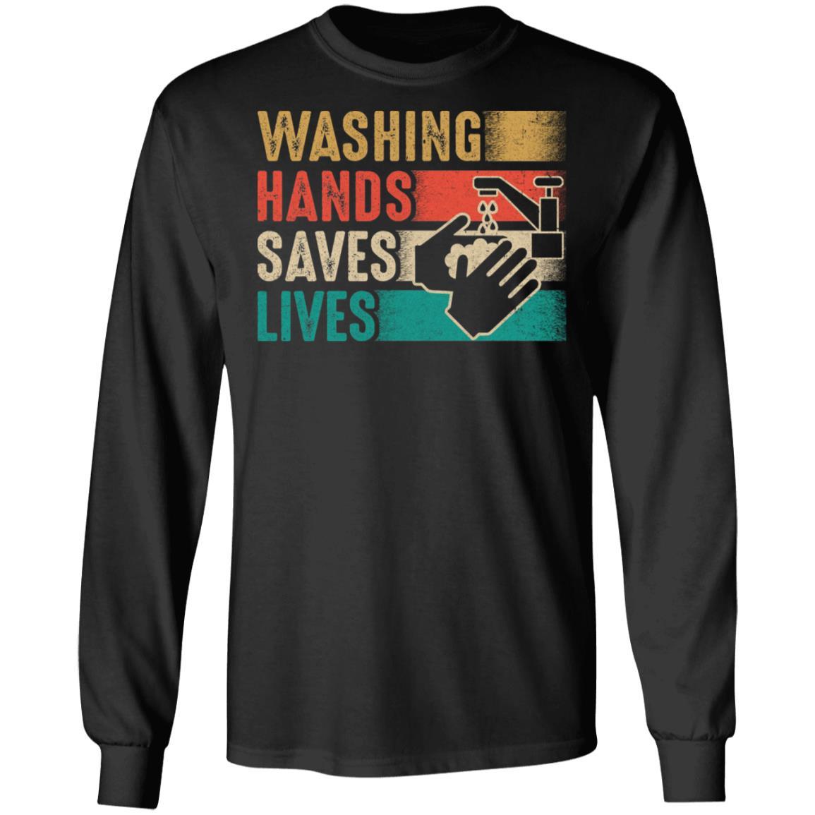 Vintage Washing Hands Saves Lives-T-Shirt & Hoodie-Long Sleeve T-Shirt-Black