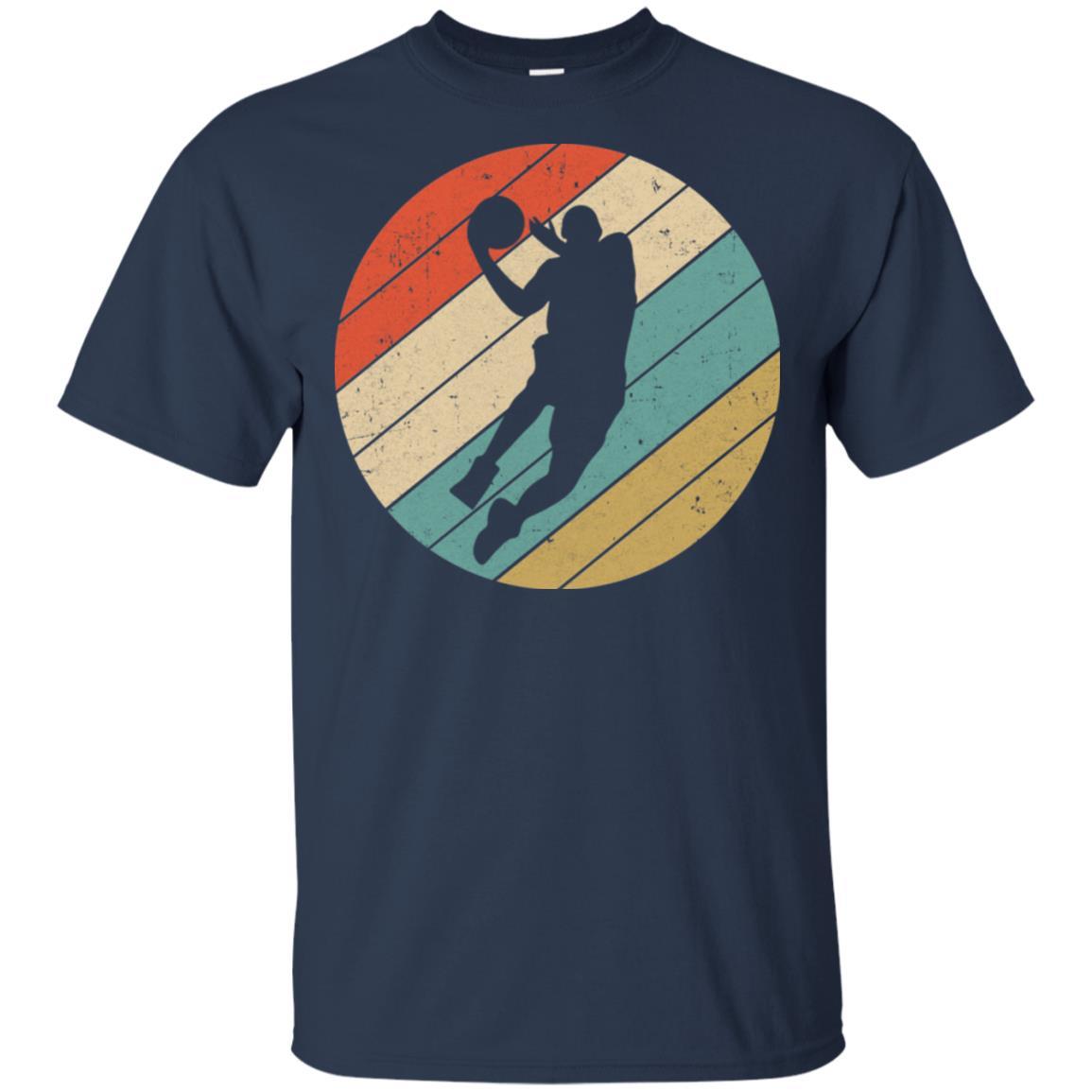 Retro Vintage Basketball Gifts-T-Shirt & Tank Top-Classic T-Shirt-Navy