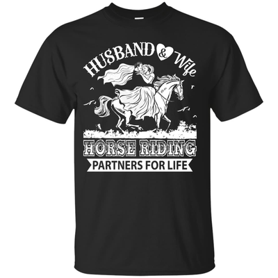 Husband And Wife Horse Riding Partners for life-T-Shirt & Hoodie-Classic T-Shirt-Black