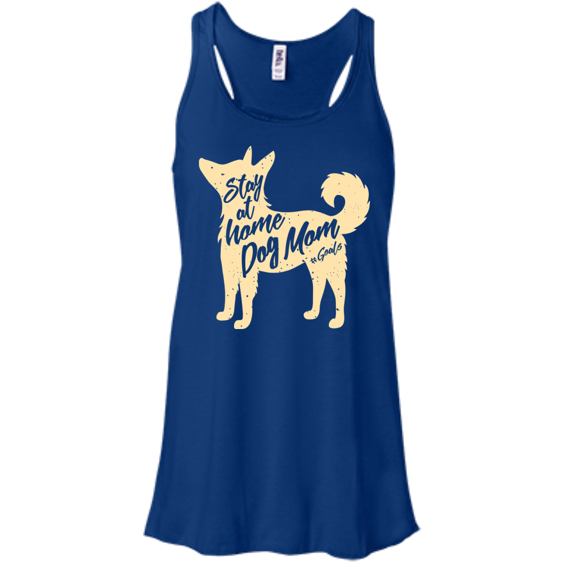 Stay At Home Dog Mom-T-Shirt & Hoodie-Women's Flowy Racerback Tank-True Royal