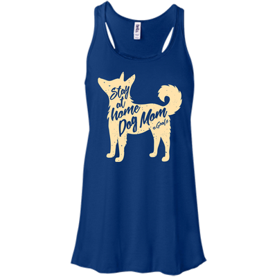 Stay At Home Dog Mom-T-Shirt & Hoodie-Women's Flowy Racerback Tank-True Royal