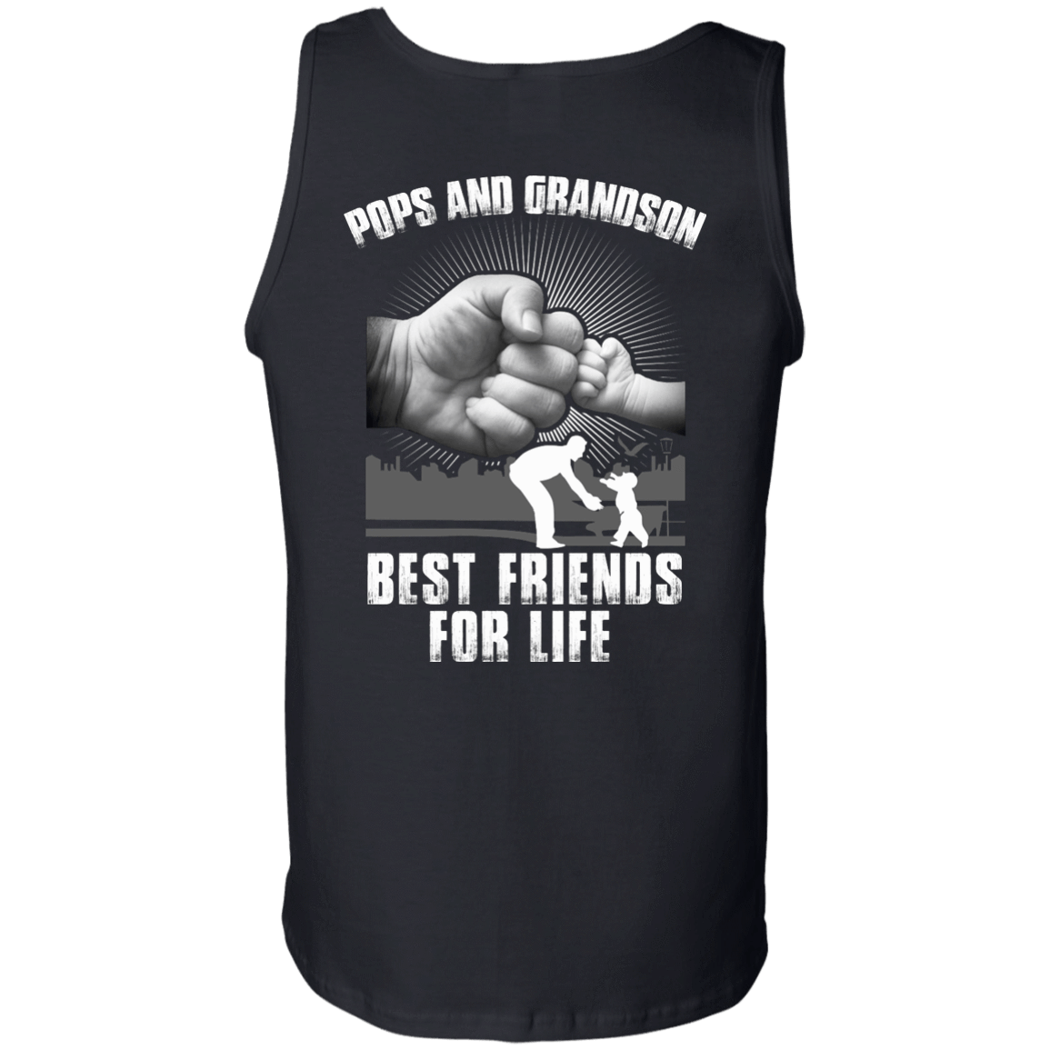Pops And Grandson Best Friends For Life-T-Shirt & Hoodie-Unisex Tank-Black