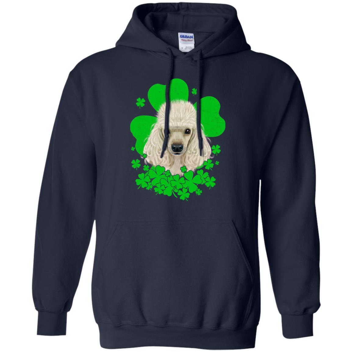 Poodle St. Patrick's Day Clovers-T-Shirt & Hoodie-Pullover Hoodie-Navy