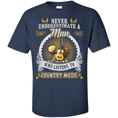 A Man Listen To Country Music-T-Shirt & Hoodie-Classic T-Shirt-Navy