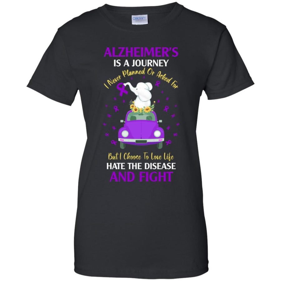 Alzheimer's Awareness Is A Journey-T-Shirt & Hoodie-Women's T-Shirt-Black