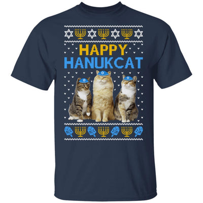Happy Hanukcat-T-Shirt & Sweatshirt-Classic T-Shirt-Navy