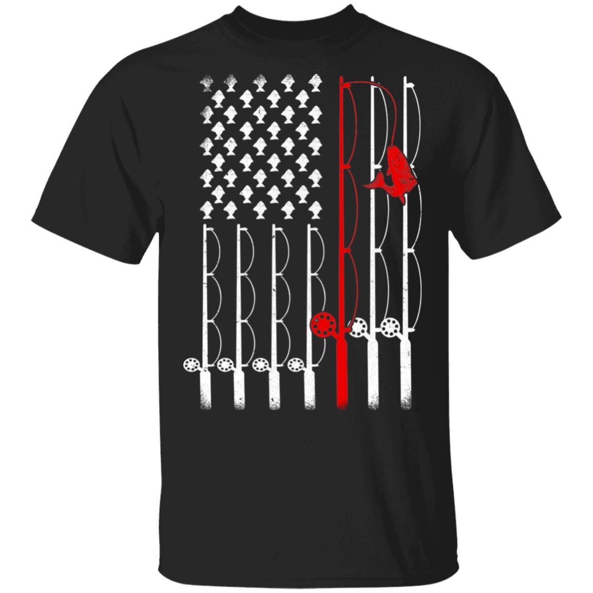 Vintage Fishing Clothes American Flag Bass Fishing
