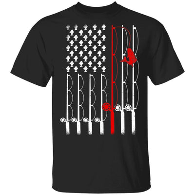 Vintage Fishing Clothes American Flag Bass Fishing-T-Shirt & Hoodie-Classic T-Shirt-Black