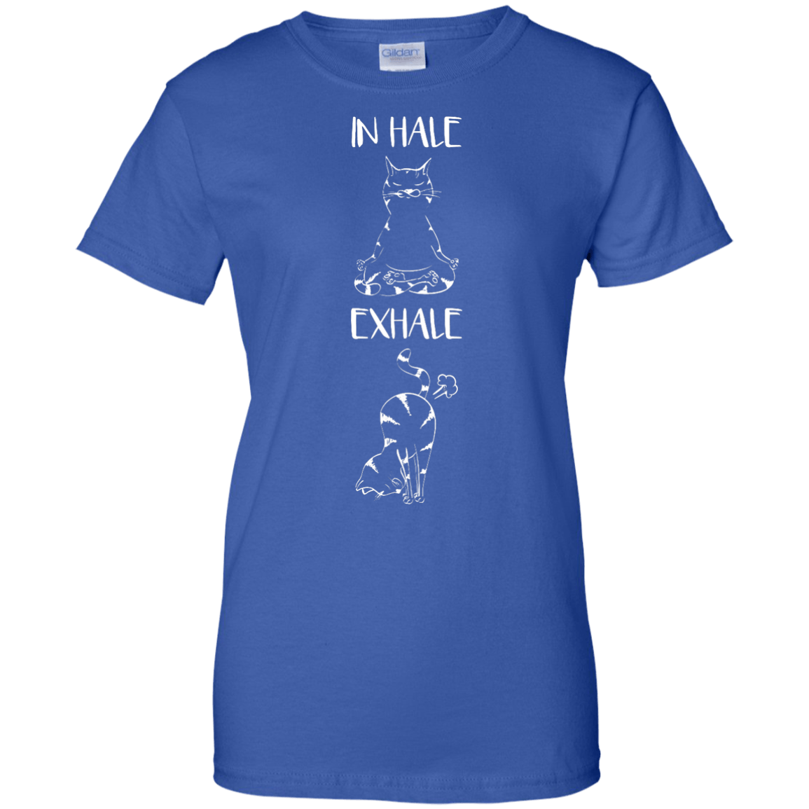 Yoga Cat Inhale Exhale-T-Shirt & Hoodie-Women's T-Shirt-Royal