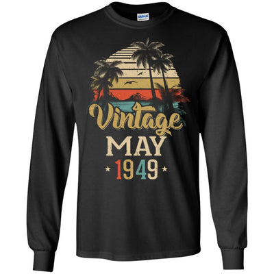 Retro Classic Vintage May 1949 72th Birthday Gift-T-Shirt & Hoodie-Long Sleeve T-Shirt-Black