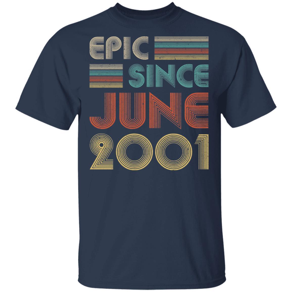 Epic Since June 2001 Vintage 20th Birthday Gifts-T-Shirt & Hoodie-Classic T-Shirt-Navy