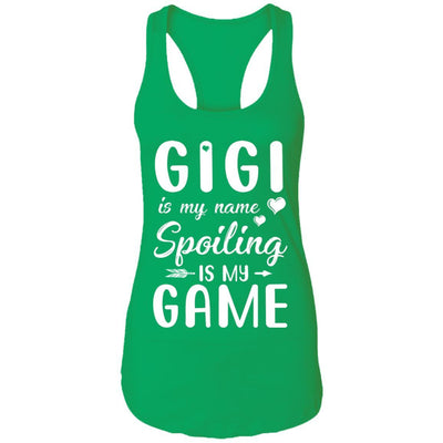 Gigi Is My Name Spoiling Is My Game Funny Mothers Day-T-Shirt & Tank Top-Women's Ideal Racerback Tank-Kelly Green