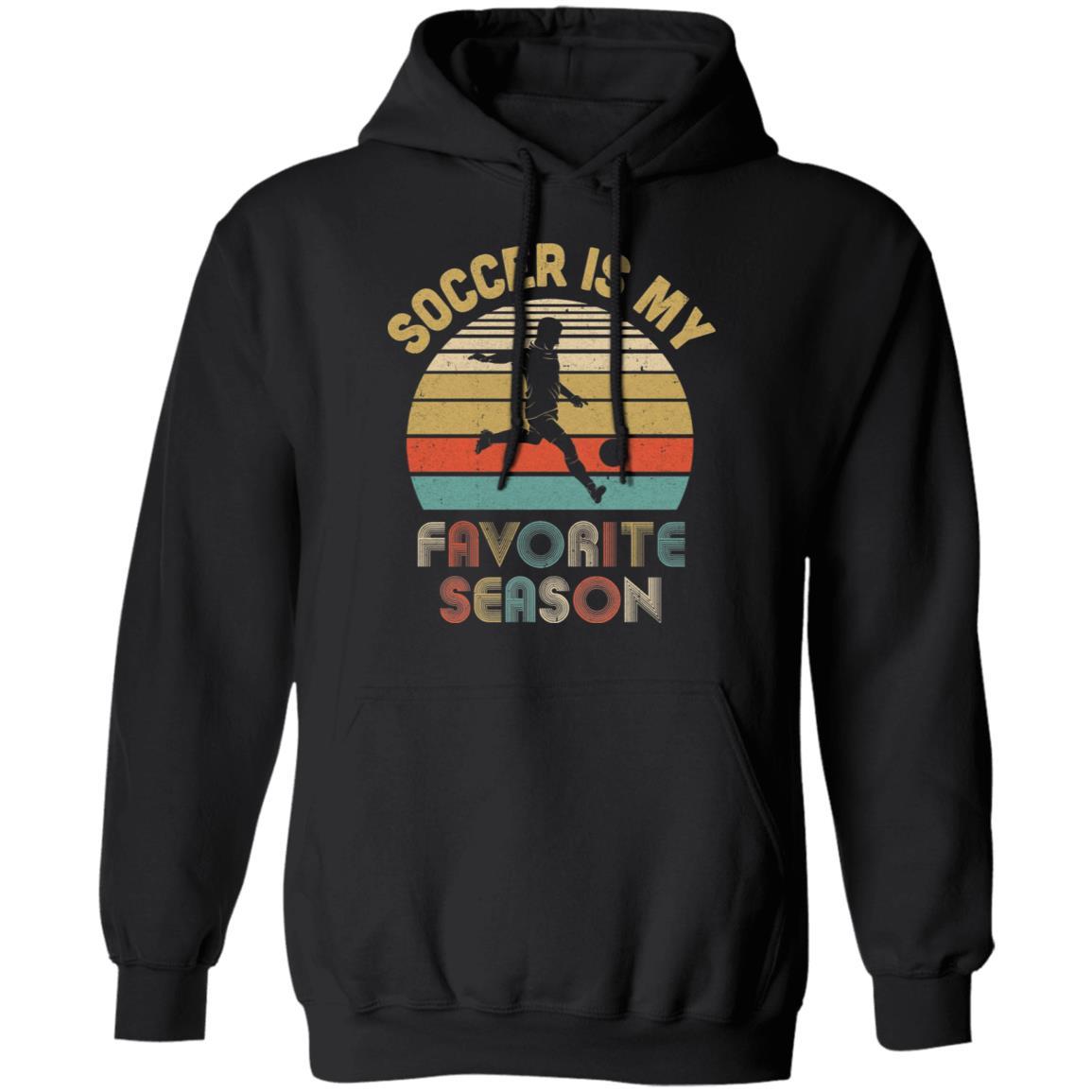 Soccer Is My Favorite Season Vintage-T-Shirt & Hoodie-Pullover Hoodie-Black