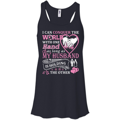 I Can Conquer The World With One Hand-T-Shirt & Hoodie-Women's Flowy Racerback Tank-Midnight