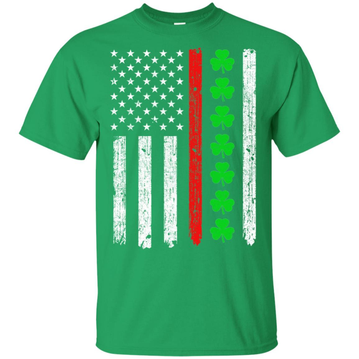 Thin Red Line Shamrock Irish St Patricks Day Fireman-T-Shirt & Hoodie-Classic T-Shirt-Irish Green