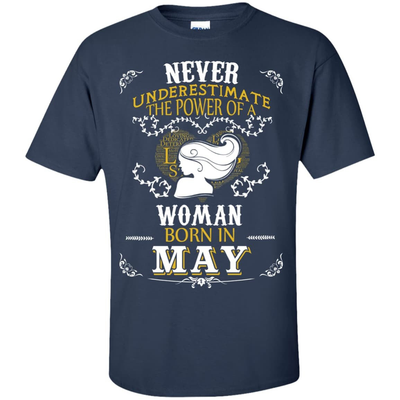 A Woman Born In MAY-T-Shirt & Hoodie-Classic T-Shirt-Navy