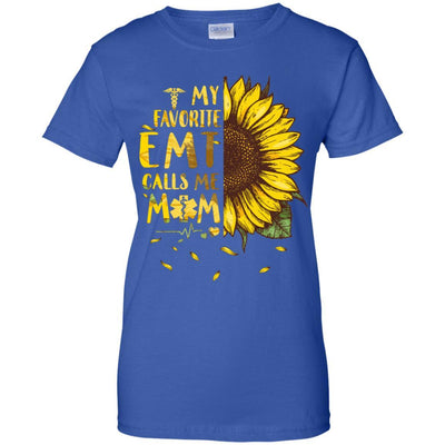 Sunflower My Favorite EMT Calls Me Mom Mothers Day Gift-T-Shirt & Hoodie-Women's T-Shirt-Royal
