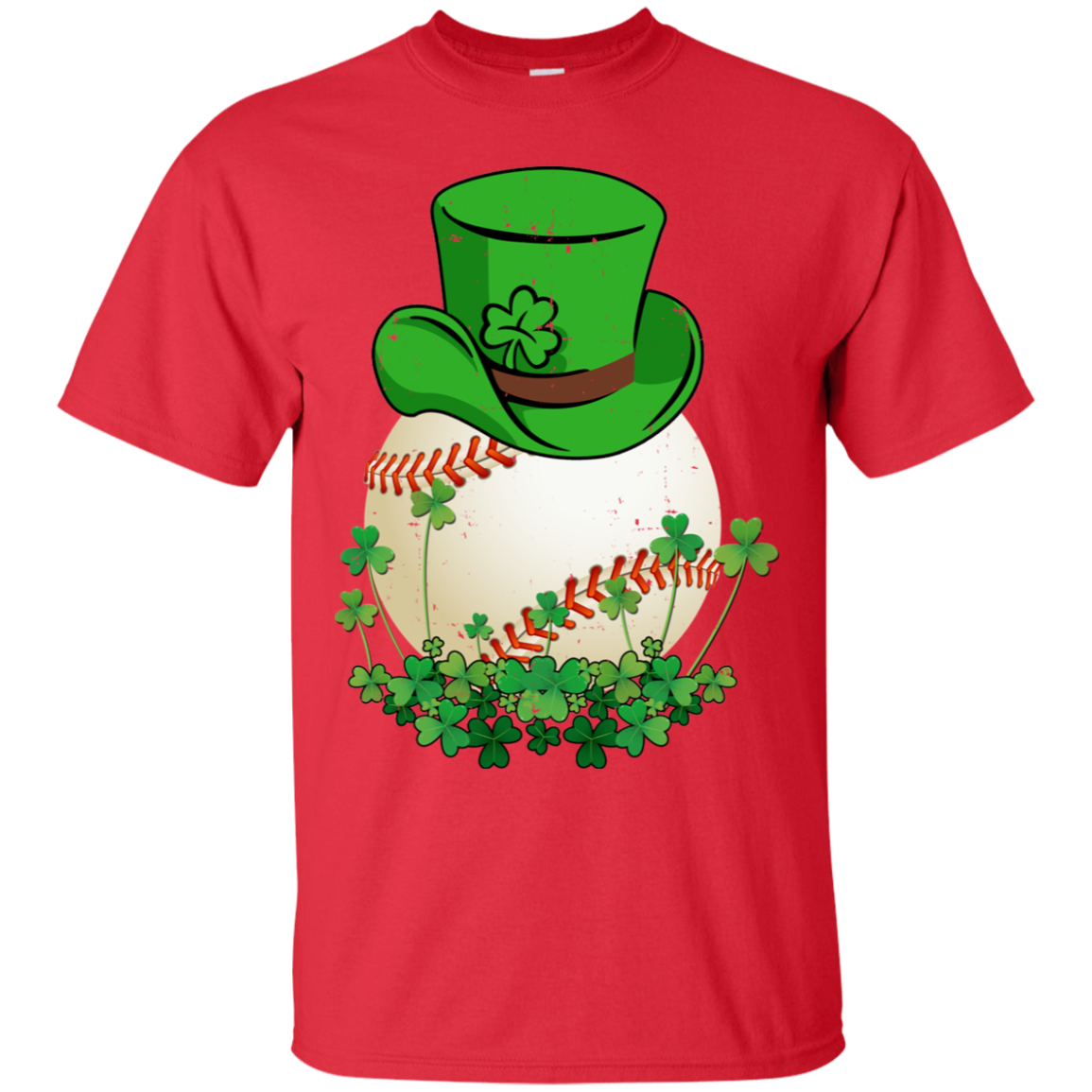 Shamrock Baseball Leprechaun St Patricks Day-T-Shirt & Hoodie-Classic T-Shirt-Red