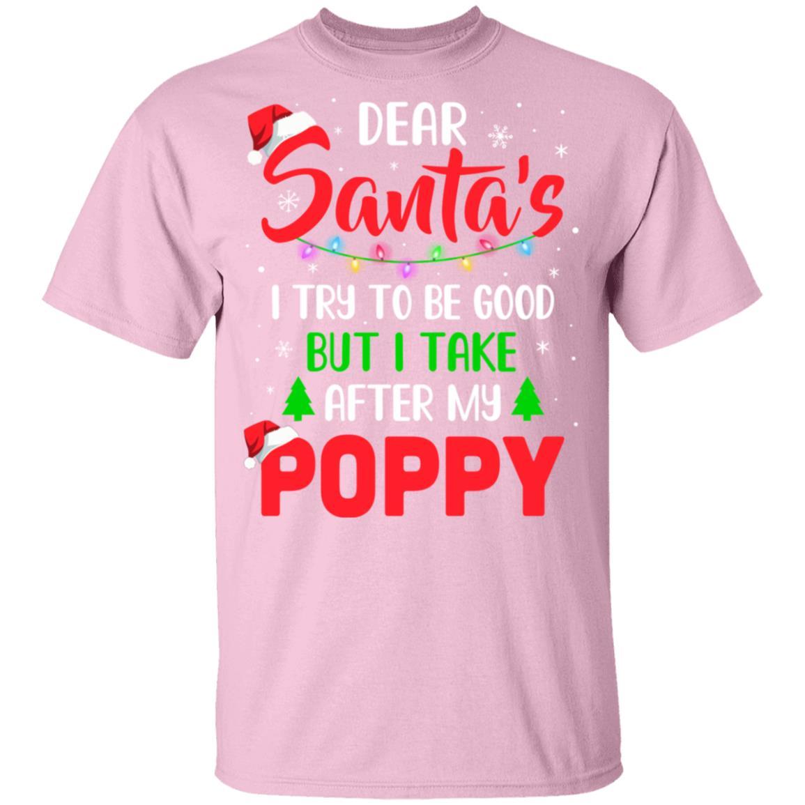 Dear Santa I Tried To Be Good But My Poppy Christmas Kids Youth-Youth Shirt-Youth T-Shirt-Light Pink