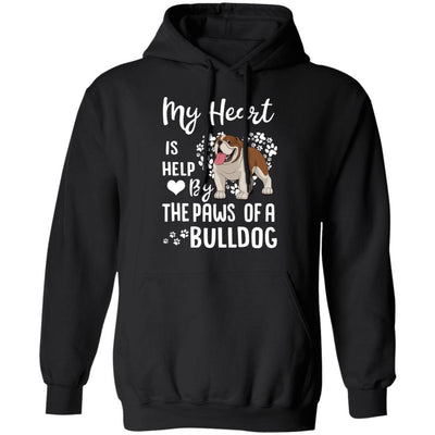 My Heart Is Held By The Paws Of A Bulldog Lover-T-Shirt & Hoodie-Pullover Hoodie-Black