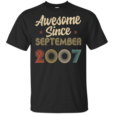 Awesome Since September 2007 Vintage 14th Birthday Gifts-T-Shirt & Hoodie-Classic T-Shirt-Black