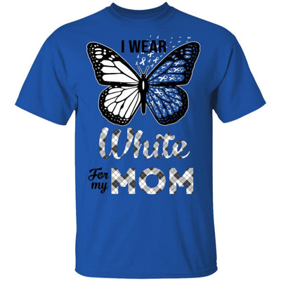 I Wear White For My Mom Butterfly Lung Cancer Awareness-T-Shirt & Hoodie-Classic T-Shirt-Royal
