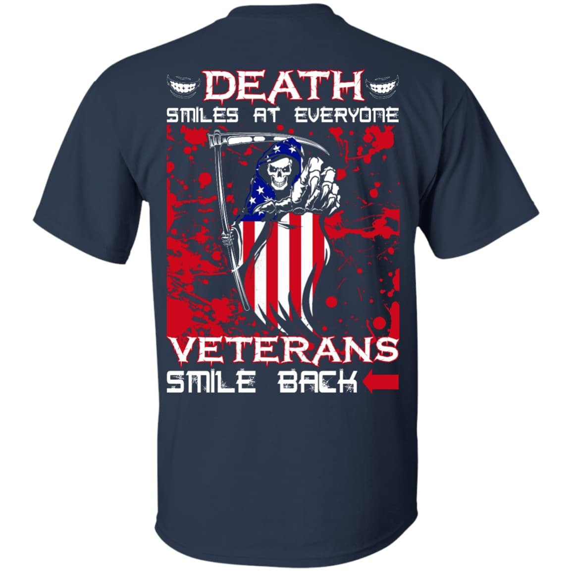 Death Smiles At Everyone Veterans Smile Back-T-Shirt & Hoodie-Classic T-Shirt-Navy