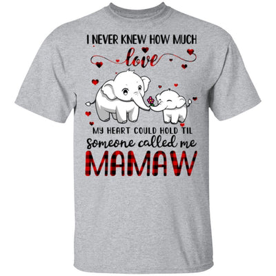 Someone Called Me Mamaw Elephant Red Plaid Mother's Day-T-Shirt & Hoodie-Classic T-Shirt-Sport Grey