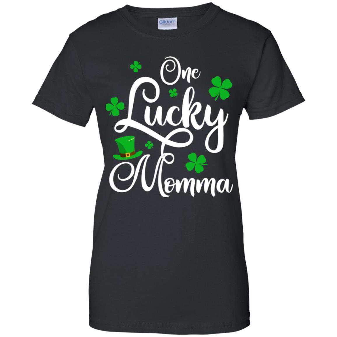 One Lucky Momma St Patricks Day For Mom-T-Shirt & Hoodie-Women's T-Shirt-Black