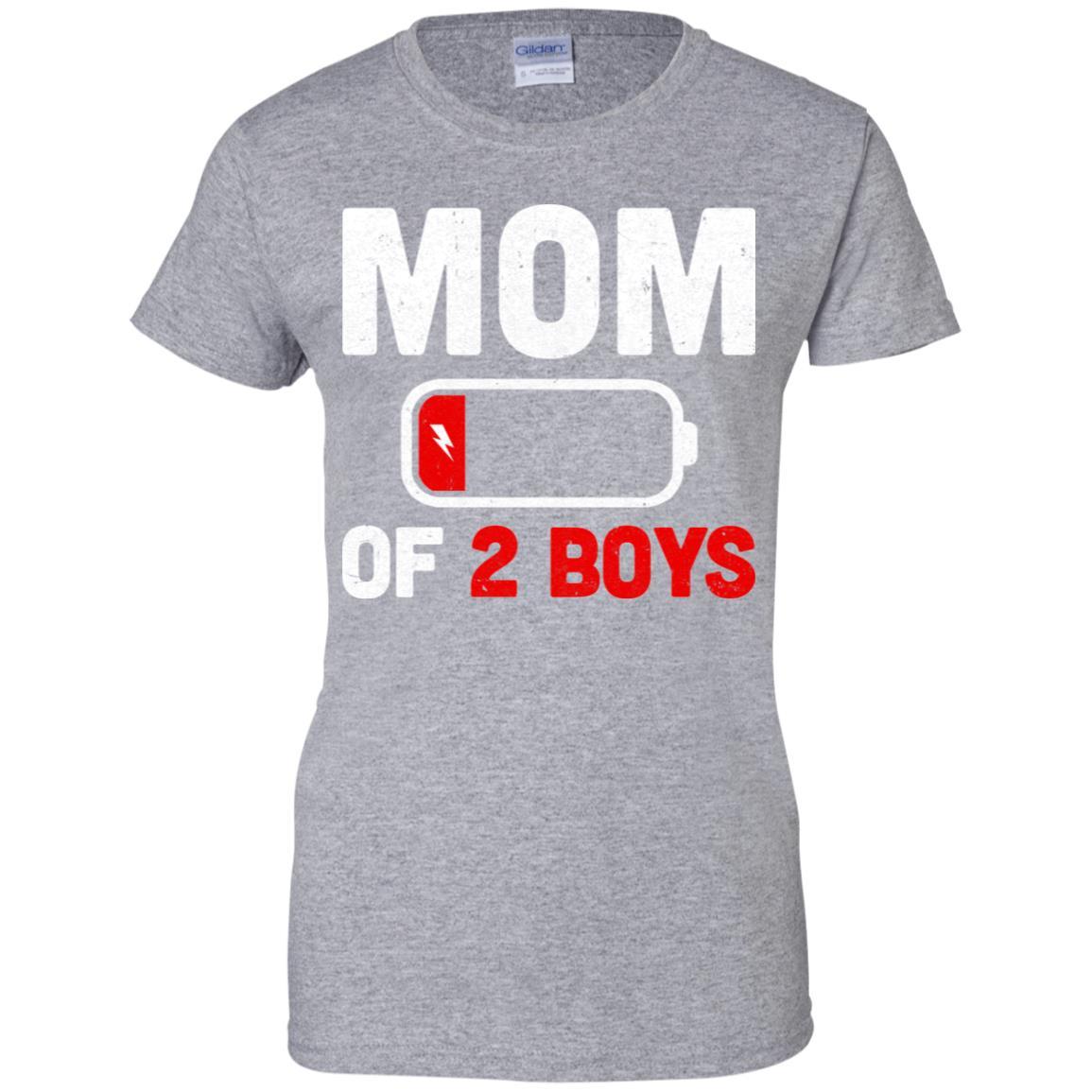 Funny Mom Of 2 Boys Mothers Day Gifts-T-Shirt & Hoodie-Women's T-Shirt-Sport Grey