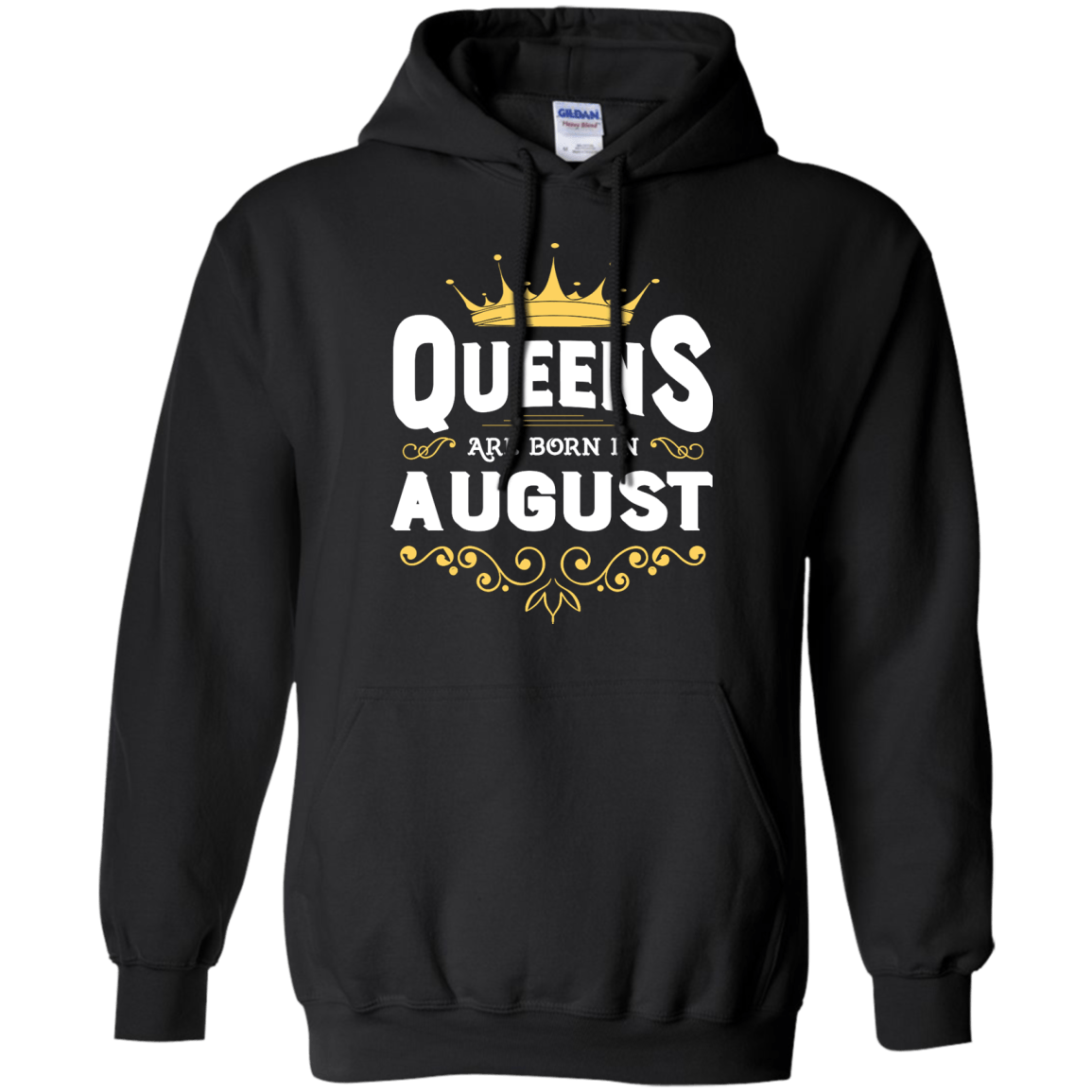 Queens Are Born In August-T-Shirt & Hoodie-Pullover Hoodie-Black