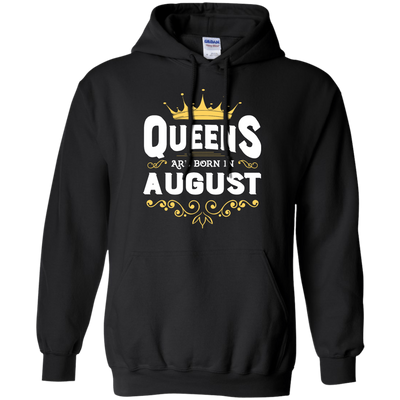 Queens Are Born In August-T-Shirt & Hoodie-Pullover Hoodie-Black