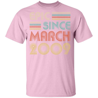 Epic Since March 2009 Vintage 12th Birthday Gifts Youth-Youth Shirt-Youth T-Shirt-Light Pink