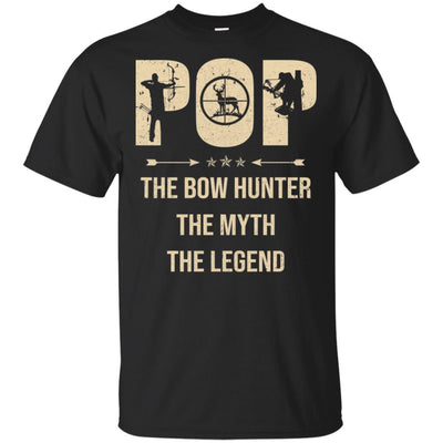 Pop The Bow Hunter The Myth The Legend Funny Hunting-T-Shirt & Hoodie-Classic T-Shirt-Black
